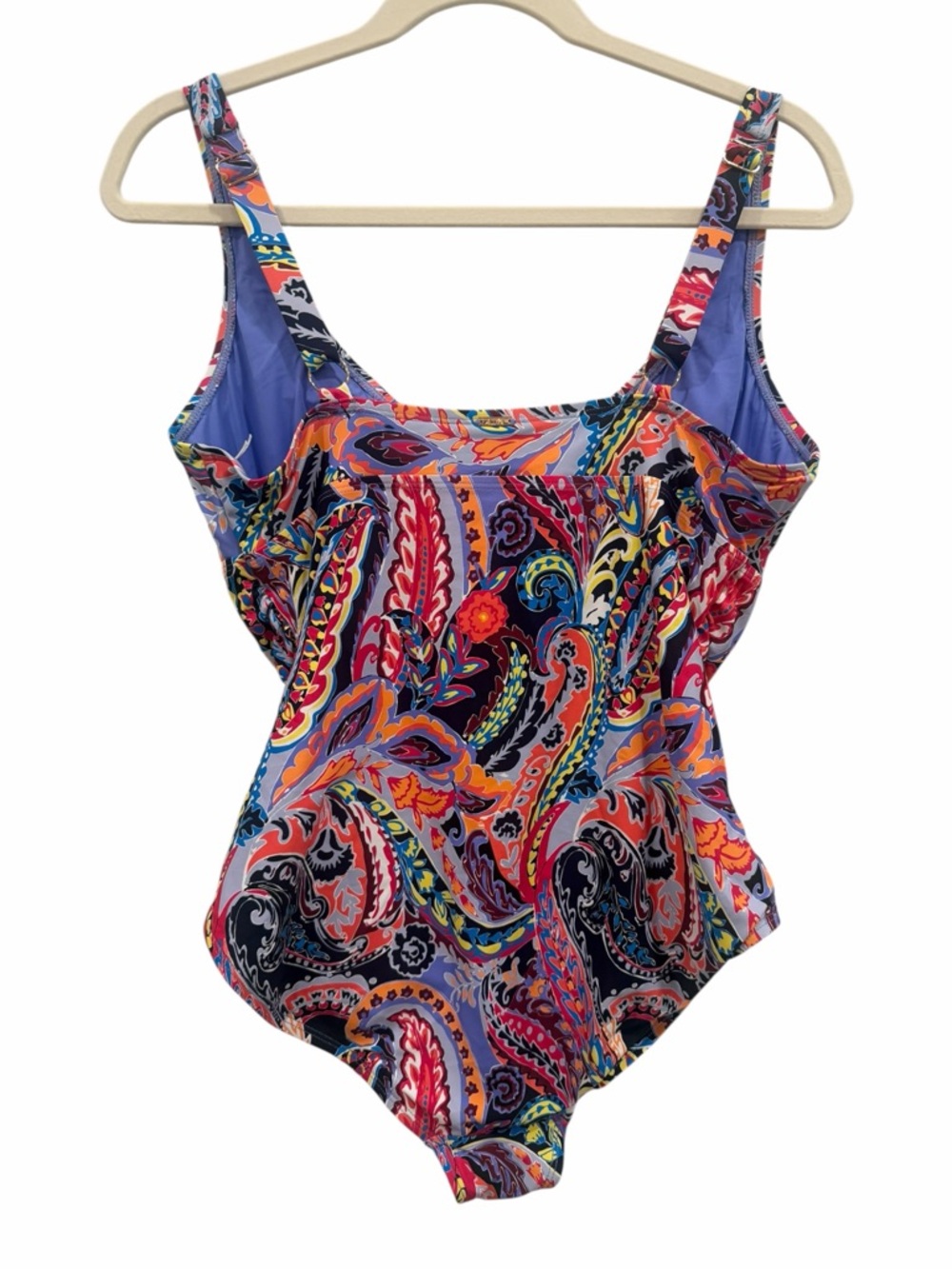 ANNE COLE Womens Plus Size 16 W One-Piece Swimsuit Paisley Parade V-Wire NEW - Picture 5 of 11